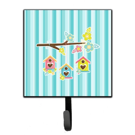 Carolines Treasures Birdhouses on Blue Stripes Leash or Key Holder BB7011SH4